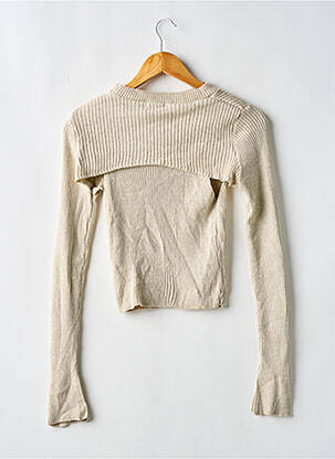 Pull coupe cintrée manches longues beige NASTY GAL femme