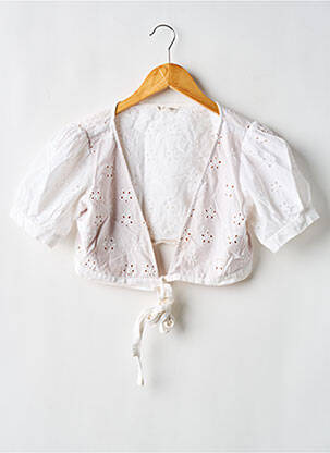 Blouse tissage popeline manches courtes blanc FOR LOVE & LEMONS femme