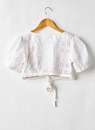 Blouse tissage popeline manches courtes blanc FOR LOVE & LEMONS femme