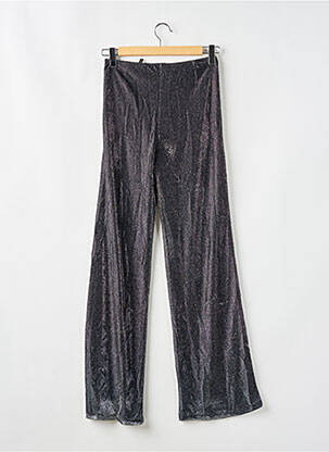 Pantalon large fermeture zip latéral taille haute noir ROTATE femme