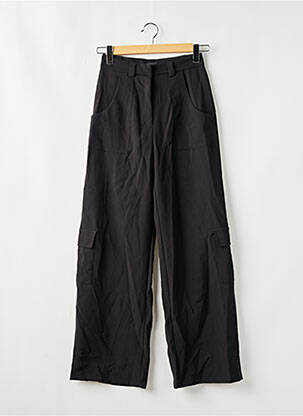 Pantalon large taille à pinces taille haute noir NASTY GAL femme