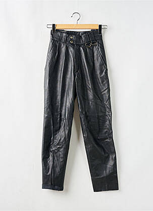 Pantalon droit taille à pinces taille haute noir SANS MARQUE femme