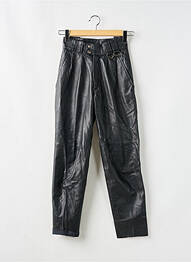 Pantalon droit taille à pinces taille haute noir SANS MARQUE femme