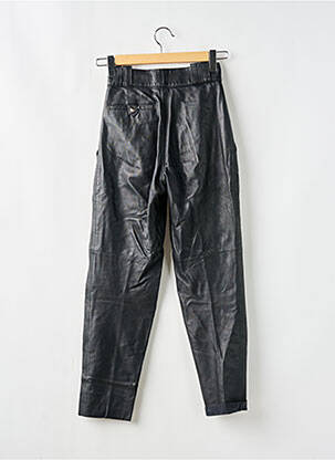 Pantalon droit taille à pinces taille haute noir SANS MARQUE femme