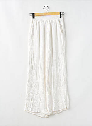 Pantalon large coupe fluide taille haute blanc AY THE LABEL femme