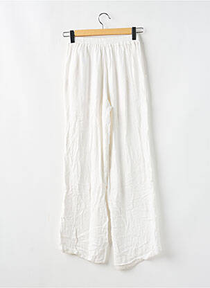 Pantalon large coupe fluide taille haute blanc AY THE LABEL femme