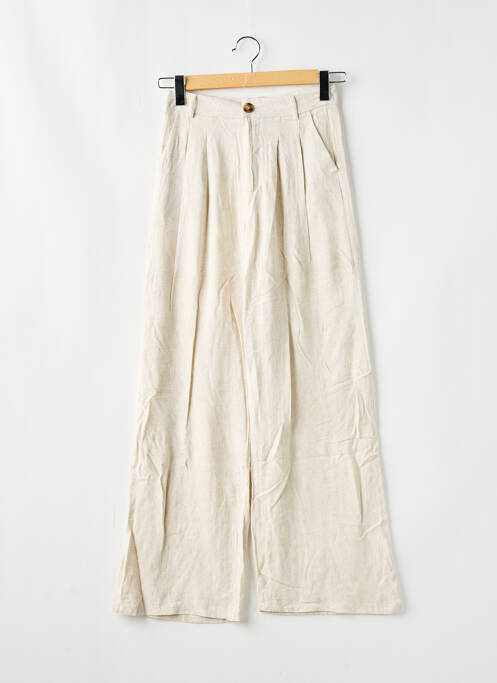 Pantalon large beige ELENZA BY L&L pour femme