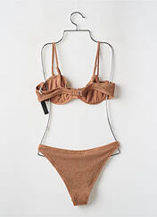 Maillot de bain 2 pièces marron NA-KD pour femme seconde vue