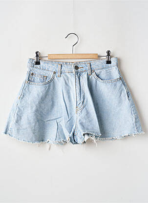 Short tissage denim taille haute bleu BOOHOO femme