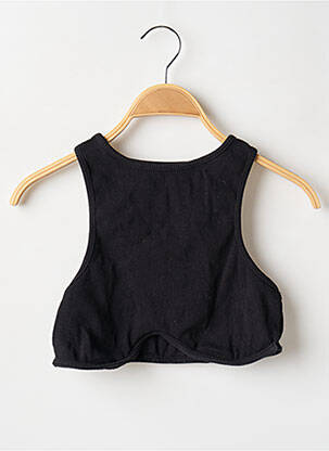 Débardeur tissage côtelé sans manche noir BOOHOO femme