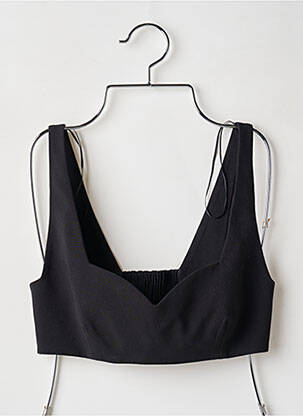 Top tissage crêpe sans manche noir ZARA femme