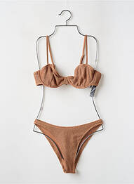 Maillot de bain 2 pièces stretch haut soutien-gorge emboitant marron NA-KD femme