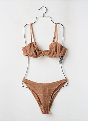 Maillot de bain 2 pièces stretch haut soutien-gorge emboitant marron NA-KD femme
