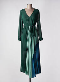 Robe longue manches longues manches longues vert DIXIE femme