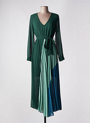 Robe longue manches longues manches longues vert DIXIE femme