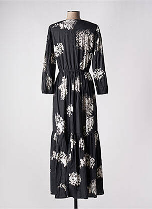 Robe longue imprimé fleurs manches 3/4 gris DESIGUAL femme