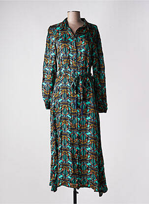 Robe longue manches longues manches longues bleu DIXIE femme