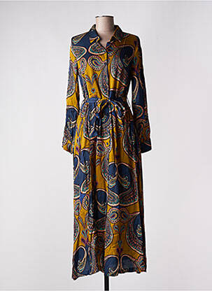 Robe longue manches longues manches longues jaune DIXIE femme