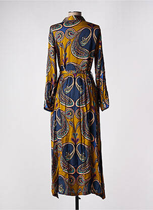 Robe longue manches longues manches longues jaune DIXIE femme