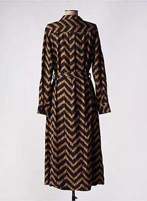 Robe mi-longue manches longues manches longues marron GARCIA femme