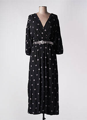 Robe longue manches courtes manches courtes noir DIXIE femme