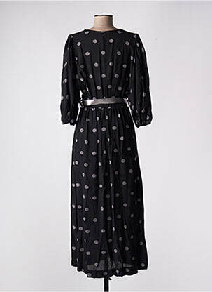 Robe longue manches courtes manches courtes noir DIXIE femme