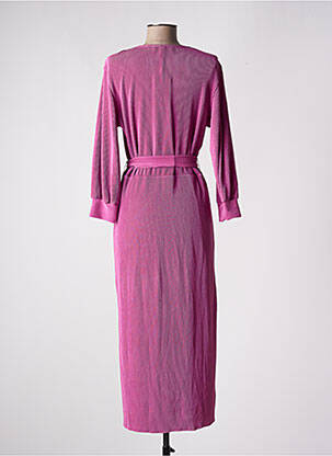 Robe longue manches longues manches longues rose GARCIA femme