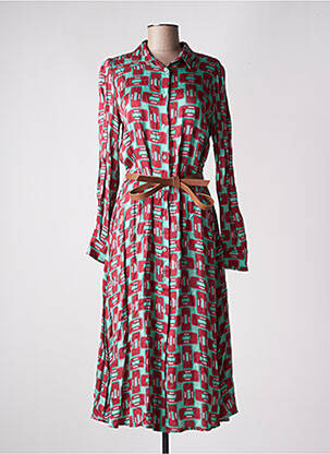Robe longue manches longues manches longues vert DIXIE femme