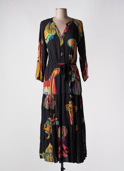 Robe longue manches longues manches longues noir DESIGUAL femme