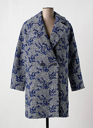 Manteau long coupe droite sans capuche bleu DESIGUAL femme