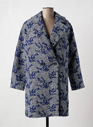 Manteau long coupe droite sans capuche bleu DESIGUAL femme