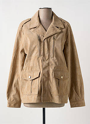 Veste casual col tailleur beige DESIGUAL femme