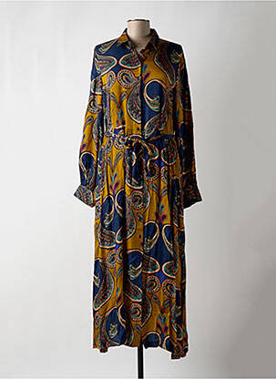 Robe longue manches longues manches longues bleu DIXIE femme
