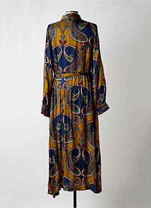 Robe longue manches longues manches longues bleu DIXIE femme
