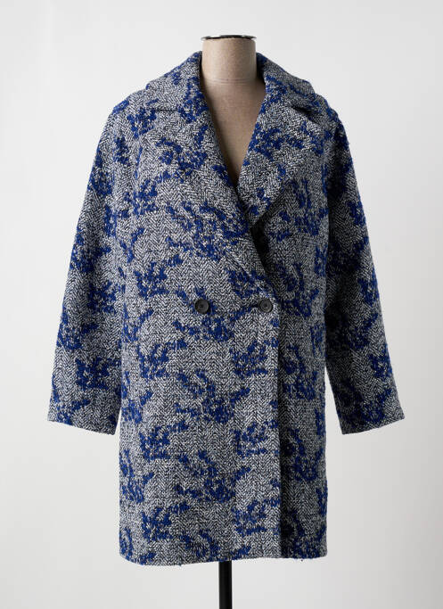 Manteau long coupe droite sans capuche bleu DESIGUAL femme
