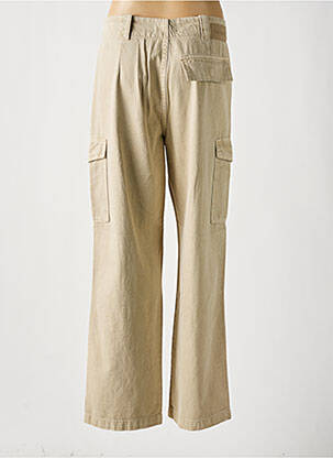 Pantalon cargo coupe droite beige DESIGUAL femme