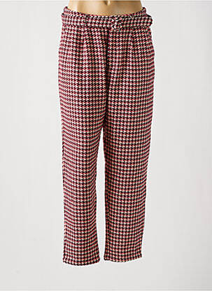 Pantalon droit fermeture zippée sous rabat boutonné rouge LILI SIDONIO femme