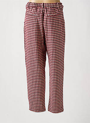 Pantalon droit fermeture zippée sous rabat boutonné rouge LILI SIDONIO femme