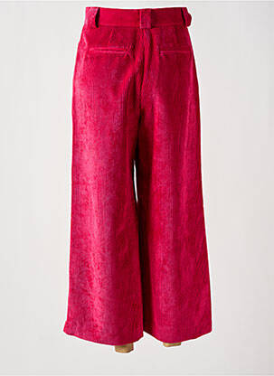 Pantalon flare fermeture zippée sous rabat boutonné rouge DIXIE femme