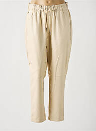 Pantalon slim taille élastique beige MOLLY BRACKEN femme