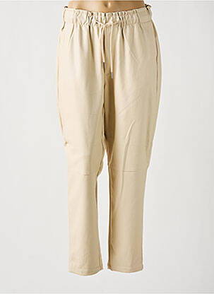 Pantalon slim taille élastique beige MOLLY BRACKEN femme