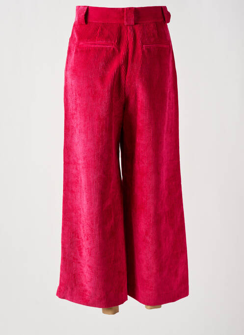 Pantalon flare fermeture zippée sous rabat boutonné rouge DIXIE femme