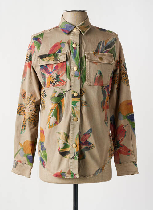 Chemise manches longues manches longues marron DESIGUAL homme
