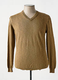 Pull col v manches longues marron IMPERIAL homme