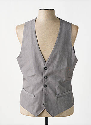Gilet sans manche tissage chiné gris IMPERIAL homme