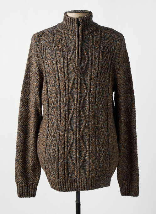Pull maille torsadée manches longues marron GARCIA homme