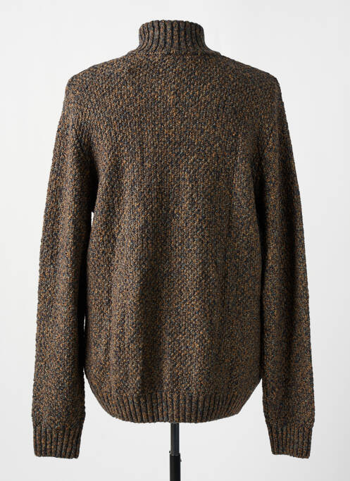 Pull maille torsadée manches longues marron GARCIA homme