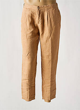 Pantalon chino fermeture zippée sous rabat boutonné taille haute marron AT.P.CO femme