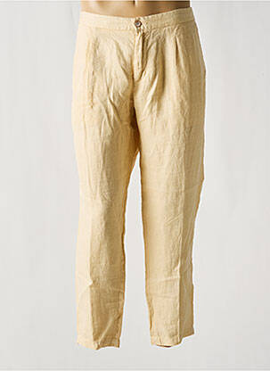 Pantalon chino fermeture zippée sous rabat boutonné taille haute beige AT.P.CO femme