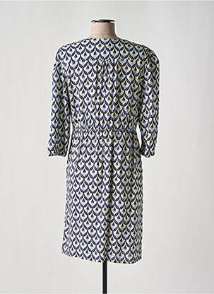 Robe mi-longue coupe fluide manches 3/4 bleu JULIE GUERLANDE femme